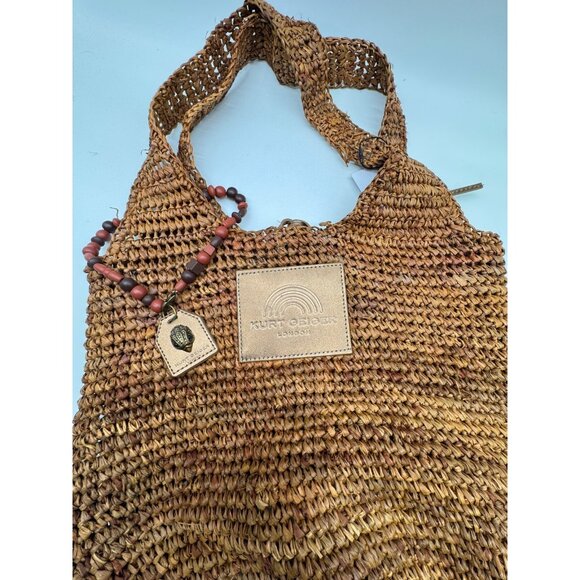 KURT KEIGER London raffia hobo shoulder bag + Dust bag Brown (Defective) - Picture 7 of 10